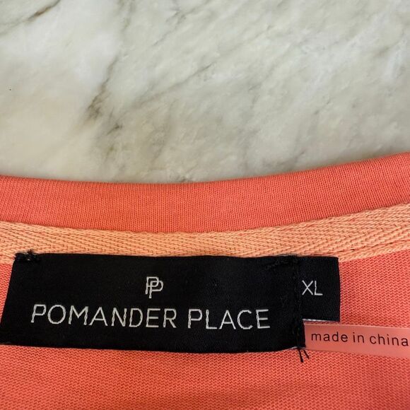 Tuckernuck Pomander Place peach orange Stella dress puff sleeves cotton size XL - Picture 5 of 7